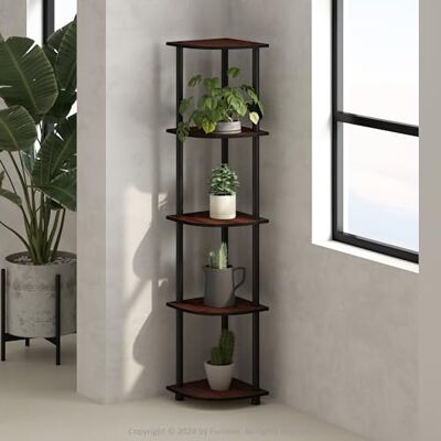 Furinno Turn-N-Tube Étagère d’Angle, Bibliothèque d’Angle 5 Niveaux, Étagères Ouvertes, pour Organisation et Rangement, Salon, Bureau à Domicile, Garage, Chambre, Cerisier foncé - Publicité Furinno Turn-N-Tube Étagère d’Angle, Bibliothèque d’Angle 5 Niveaux, Étagères Ouvertes, pour Organisation et Rangement, Salon, Bureau à Domicile, Garage, Chambre, Cerisier foncé - Publicité