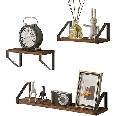 EUGAD Étagère Murale en Bois, Style Industriel, Lot de 3 Étagère Flottantes pour Chambre, Salon, Cuisine, Marron Rustique+Noir - Publicité EUGAD Étagère Murale en Bois, Style Industriel, Lot de 3 Étagère Flottantes pour Chambre, Salon, Cuisine, Marron Rustique+Noir - Publicité