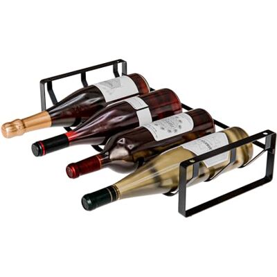 Amig Casier à bouteilles pour 4 bouteilles Étagère en acier noir – Organisateur pour cuisine, cellier, salle à manger ou cave – Dimensions : 41 x 20,5 x 9,5 cm - Publicité Amig Casier à bouteilles pour 4 bouteilles Étagère en acier noir – Organisateur pour cuisine, cellier, salle à manger ou cave – Dimensions : 41 x 20,5 x 9,5 cm - Publicité
