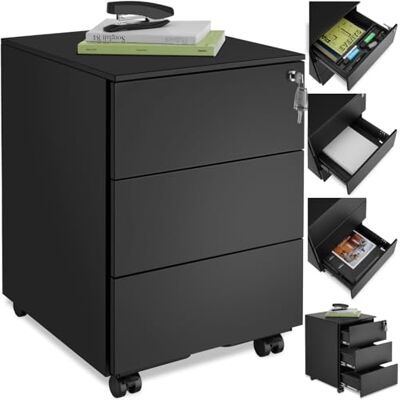 tectake ® Caisson Bureau Meuble de Rangement Armoire de Bureau métallique Industriel 39x45x55 cm Verrouillable Meuble tiroir Rangement Bureau avec 3 Tiroirs pour Rangement Papier administratif Noir - Publicité tectake ® Caisson Bureau Meuble de Rangement Armoire de Bureau métallique Industriel 39x45x55 cm Verrouillable Meuble tiroir Rangement Bureau avec 3 Tiroirs pour Rangement Papier administratif Noir - Publicité