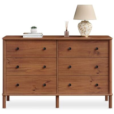 IDIMEX Commode Chambre APOANA L 132 cm 6 tiroirs en Bois Massif Coloris châtaignier, Meuble de Rangement pour vêtements Design Naturel, tiroirs spacieux poignées Noires Style Moderne Robuste - Publicité IDIMEX Commode Chambre APOANA L 132 cm 6 tiroirs en Bois Massif Coloris châtaignier, Meuble de Rangement pour vêtements Design Naturel, tiroirs spacieux poignées Noires Style Moderne Robuste - Publicité