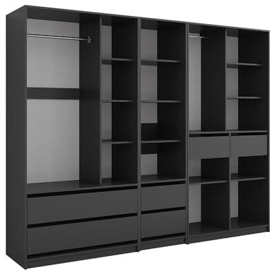 Vicco Armoire Elmo, Anthracite, 100x200cm 3 pièces - Publicité Vicco Armoire Elmo, Anthracite, 100x200cm 3 pièces - Publicité