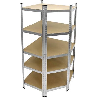 ECD Germany Etagère d'Angle Robuste 180x70x40 cm Chargeable jusqu'à 750kg Cadre en Métal Galvanisé 5 Panneaux MDF Etagère de Stockage Rayonnage pour Magasin Atelier Montage sans Vissage - Publicité ECD Germany Etagère d'Angle Robuste 180x70x40 cm Chargeable jusqu'à 750kg Cadre en Métal Galvanisé 5 Panneaux MDF Etagère de Stockage Rayonnage pour Magasin Atelier Montage sans Vissage - Publicité
