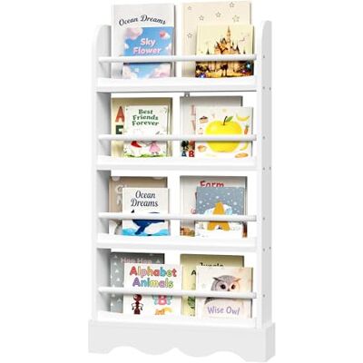 WOLTU Bibliothèque Montessori pour Enfants, Petite Étagère de Rangement à 4 Niveaux sur Pied, Meuble Mural en Bois et MDF pour Chambre d'enfants, Salle de Jeux, 60x12x108cm,Blanc - Publicité WOLTU Bibliothèque Montessori pour Enfants, Petite Étagère de Rangement à 4 Niveaux sur Pied, Meuble Mural en Bois et MDF pour Chambre d'enfants, Salle de Jeux, 60x12x108cm,Blanc - Publicité