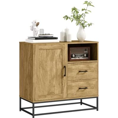 HOMCOM Buffet Salon Meuble de Rangement Style Moderne avec 2 tiroirs, Compartiment Ouvert et étagère réglable Buffet Salle à Manger, Cuisine et Salon, 80 x 40 x 78 cm, Bois Naturel - Publicité HOMCOM Buffet Salon Meuble de Rangement Style Moderne avec 2 tiroirs, Compartiment Ouvert et étagère réglable Buffet Salle à Manger, Cuisine et Salon, 80 x 40 x 78 cm, Bois Naturel - Publicité