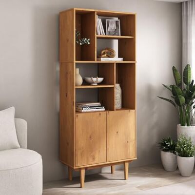 IDIMEX Buffet Haut Simona 80x188 cm en Bois Massif Coloris chêne avec 2 Portes 6 Étagères, Vaisselier en Hauteur, Style Vintage Scandinave Années 50, Rangement Pratique - Publicité IDIMEX Buffet Haut Simona 80x188 cm en Bois Massif Coloris chêne avec 2 Portes 6 Étagères, Vaisselier en Hauteur, Style Vintage Scandinave Années 50, Rangement Pratique - Publicité