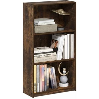 Furinno Basic Étagère, Bibliothèque Moderne À 3 Niveaux, Étagères Ouvertes, 23,6 X 55,4 X 100,3 Cm, pour Salon, Chambre, Bureau, Couleur Pin Ambré - Publicité Furinno Basic Étagère, Bibliothèque Moderne À 3 Niveaux, Étagères Ouvertes, 23,6 X 55,4 X 100,3 Cm, pour Salon, Chambre, Bureau, Couleur Pin Ambré - Publicité