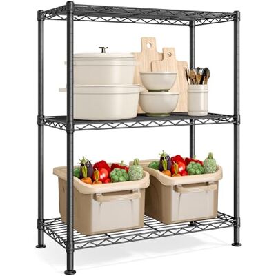 SONGMICS Étagère, Tablettes Réglables, Étagère de Rangement, pour Garage, Chambre, Salon, Dressing, Cuisine, Cellier, 3 Niveaux, 30 x 60 x 77 cm, Noir d'encre LGR163BH01 - Publicité SONGMICS Étagère, Tablettes Réglables, Étagère de Rangement, pour Garage, Chambre, Salon, Dressing, Cuisine, Cellier, 3 Niveaux, 30 x 60 x 77 cm, Noir d'encre LGR163BH01 - Publicité