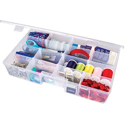 ArtBin XL Solutions Boîte de rangement en plastique transparent avec séparateurs, 38,7 x 22,6 cm - Publicité ArtBin XL Solutions Boîte de rangement en plastique transparent avec séparateurs, 38,7 x 22,6 cm - Publicité
