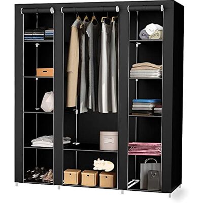 LANTUS Penderie de vêtement Pliable, Armoire de Rangement,Garde-Robe Penderies pour Chambre d'adulte,Porte-vêtements Pliable,pour Vestiaire, Chambre, Salle d’étude (172 * 134 * 43cm Noir) - Publicité LANTUS Penderie de vêtement Pliable, Armoire de Rangement,Garde-Robe Penderies pour Chambre d'adulte,Porte-vêtements Pliable,pour Vestiaire, Chambre, Salle d’étude (172 * 134 * 43cm Noir) - Publicité