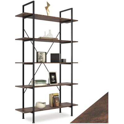 tectake Étagère Échelle Meuble de Rangement Bibliothèque à 5 Niveaux Design Industriel 106 x 34,5 x 179,5 cm – Diverses Couleurs (Bois foncé Style Industriel) - Publicité tectake Étagère Échelle Meuble de Rangement Bibliothèque à 5 Niveaux Design Industriel 106 x 34,5 x 179,5 cm – Diverses Couleurs (Bois foncé Style Industriel) - Publicité