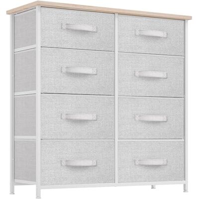 YITAHOME Commode, 8 Tiroirs en Tissu Commode Chambre Meuble de Rangement,Cadre en Métal,Style Moderne,pour Chambre à Coucher, Salon,Gris Clair - Publicité YITAHOME Commode, 8 Tiroirs en Tissu Commode Chambre Meuble de Rangement,Cadre en Métal,Style Moderne,pour Chambre à Coucher, Salon,Gris Clair - Publicité
