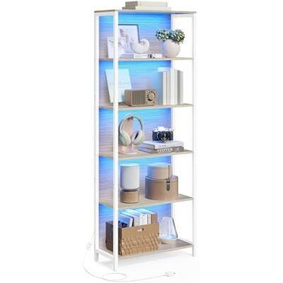 VASAGLE Bibliothèque LED à 6 Niveaux, Étagère à Lumière Réglable, Meuble de Rangement avec Cadre en Acier, 30,3 x 60 x 178,6 cm, pour Salon, Chambre, Bureau, Beige Naturel LLS120LL01 - Publicité VASAGLE Bibliothèque LED à 6 Niveaux, Étagère à Lumière Réglable, Meuble de Rangement avec Cadre en Acier, 30,3 x 60 x 178,6 cm, pour Salon, Chambre, Bureau, Beige Naturel LLS120LL01 - Publicité