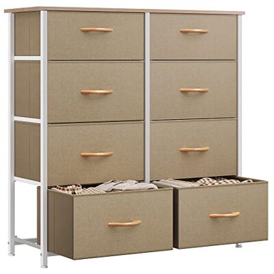 YITAHOME Commode 8 tiroirs, Commode Chambre Adulte en Tissu, Meuble de Rangement Chambre, Cadre Stable en Métal, Commode Chambre Enfant pour Armoire, Salon, Chambre, Couloir, Kaki - Publicité YITAHOME Commode 8 tiroirs, Commode Chambre Adulte en Tissu, Meuble de Rangement Chambre, Cadre Stable en Métal, Commode Chambre Enfant pour Armoire, Salon, Chambre, Couloir, Kaki - Publicité