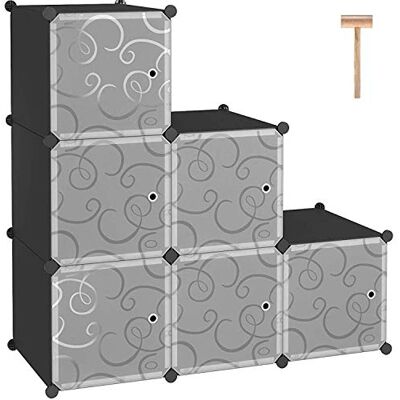 C&AHOME Organiseur de Rangement cubique avec Portes, 6 étagères cubiques, Armoire de Placard, bibliothèque modulaire en Plastique, Salon, 36,6" L x 12,4" l x 36,6" H, Noir SHS3006B-DOOR - Publicité C&AHOME Organiseur de Rangement cubique avec Portes, 6 étagères cubiques, Armoire de Placard, bibliothèque modulaire en Plastique, Salon, 36,6" L x 12,4" l x 36,6" H, Noir SHS3006B-DOOR - Publicité