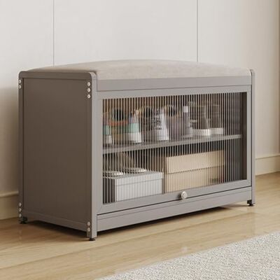BAKAJI Meuble à chaussures avec assise et 2 compartiments intérieurs peu encombrants, meuble banc à chaussures avec porte transparente et base antidérapante pour entrée, chambre à coucher, entrée 70 x - Publicité BAKAJI Meuble à chaussures avec assise et 2 compartiments intérieurs peu encombrants, meuble banc à chaussures avec porte transparente et base antidérapante pour entrée, chambre à coucher, entrée 70 x - Publicité