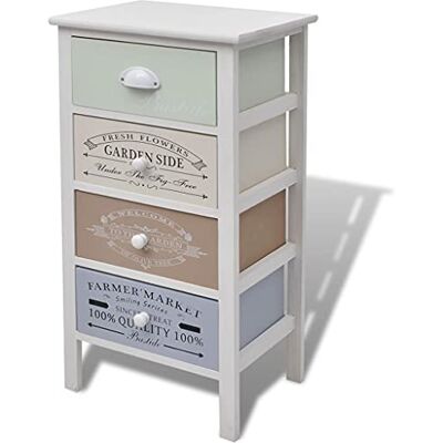 vidaXL Armoire de Rangement 4 Tiroirs Bois Armoire Latérale Table de Chevet - Publicité vidaXL Armoire de Rangement 4 Tiroirs Bois Armoire Latérale Table de Chevet - Publicité