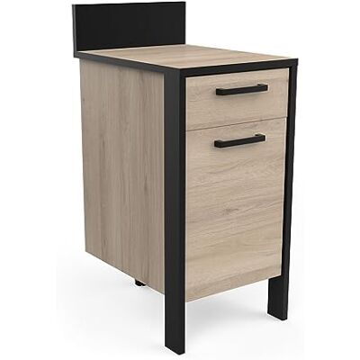 Demeyere Meuble De Cuisine Bas Industriel Avec Plan de Travail 1 Tiroir 1 Porte Cuisine Complete ‟CHILI” – Coloris Chêne Clair & Noir Mat 44,3 x 60 x 100,6, Eiche - Publicité Demeyere Meuble De Cuisine Bas Industriel Avec Plan de Travail 1 Tiroir 1 Porte Cuisine Complete ‟CHILI” – Coloris Chêne Clair & Noir Mat 44,3 x 60 x 100,6, Eiche - Publicité
