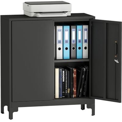 HOMCOM Armoire de Bureau à 2 Niveaux, Meuble de Rangement Bureau métallique avec 2 Portes verrouillables, Armoire à dossiers pour Domicile, Garage, 80 x 35 x 91 cm, Noir - Publicité HOMCOM Armoire de Bureau à 2 Niveaux, Meuble de Rangement Bureau métallique avec 2 Portes verrouillables, Armoire à dossiers pour Domicile, Garage, 80 x 35 x 91 cm, Noir - Publicité