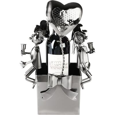 BRUBAKER Porte-Bouteilles à Vin Ballons à Cœur Porte-Bouteilles en Métal Couple avec Cœurs et Verres à Vin 33 cm Cadeau à Vin pour Les Amoureux Porte-Bouteilles avec Carte de Voeux - Publicité BRUBAKER Porte-Bouteilles à Vin Ballons à Cœur Porte-Bouteilles en Métal Couple avec Cœurs et Verres à Vin 33 cm Cadeau à Vin pour Les Amoureux Porte-Bouteilles avec Carte de Voeux - Publicité