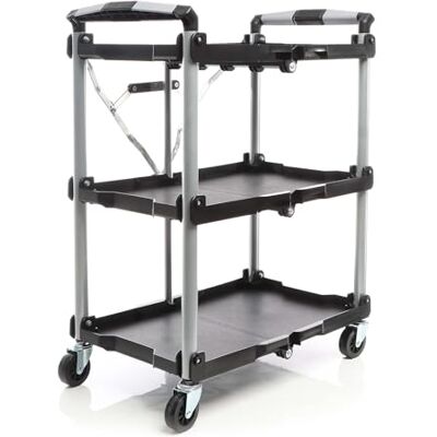 WilTec Toboli Chariot Pliable – 645 x 445 x 833 mm – capacité de Charge Max. 120 kg – Desserte de Cuisine, Bain, Bureau, gastronomie, Atelier – à 3 Étages – Étagère de Niche Murale à roulettes - Publicité WilTec Toboli Chariot Pliable – 645 x 445 x 833 mm – capacité de Charge Max. 120 kg – Desserte de Cuisine, Bain, Bureau, gastronomie, Atelier – à 3 Étages – Étagère de Niche Murale à roulettes - Publicité