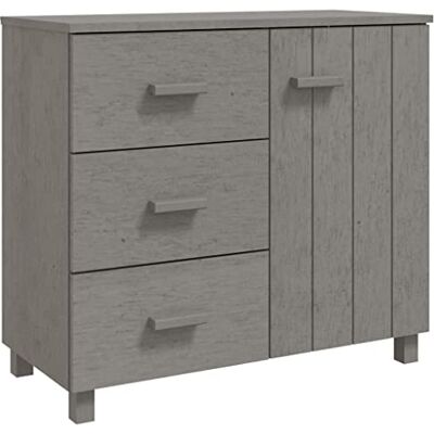 vidaXL Buffet HAMAR Gris clair 90x40x80 cm Bois massif de pin - Publicité vidaXL Buffet HAMAR Gris clair 90x40x80 cm Bois massif de pin - Publicité