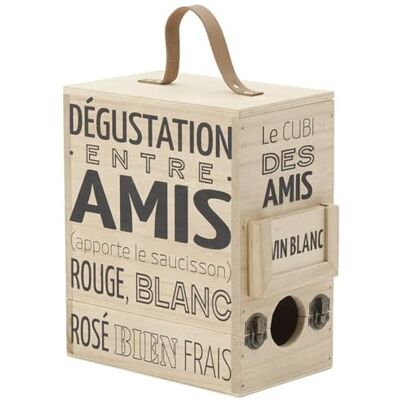 AUBRY GASPARD Boîte À Cubi en Bois Naturel avec Étiquettes Vin Rosé Vin Blanc Vin Rouge Anse en PU Dimensions 19,5X12X23 cm Couleur Bois Naturel Taille Compacte - Publicité AUBRY GASPARD Boîte À Cubi en Bois Naturel avec Étiquettes Vin Rosé Vin Blanc Vin Rouge Anse en PU Dimensions 19,5X12X23 cm Couleur Bois Naturel Taille Compacte - Publicité