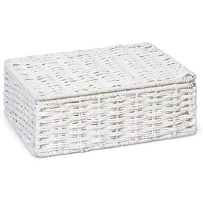ARPAN Panier de Rangement avec Couvercle en Corde de Papier, Blanc, Petite Taille - Publicité ARPAN Panier de Rangement avec Couvercle en Corde de Papier, Blanc, Petite Taille - Publicité