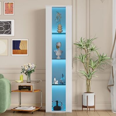 Merax Vitrine 40x29x170 cm, vitrine multifonction en verre LED changeante, télécommande, panneau acrylique, 4 surfaces d'exposition, design moderne - Publicité Merax Vitrine 40x29x170 cm, vitrine multifonction en verre LED changeante, télécommande, panneau acrylique, 4 surfaces d'exposition, design moderne - Publicité