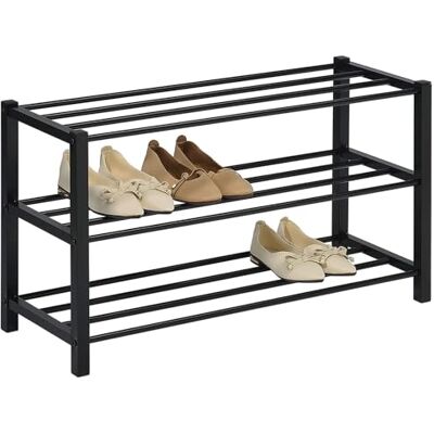 IDIMEX Étagère à Chaussures NAVAN Rangement Porte-Chaussures avec 3 Niveaux en métal laqué Noir pour 12 Paires de Chaussures - Publicité IDIMEX Étagère à Chaussures NAVAN Rangement Porte-Chaussures avec 3 Niveaux en métal laqué Noir pour 12 Paires de Chaussures - Publicité