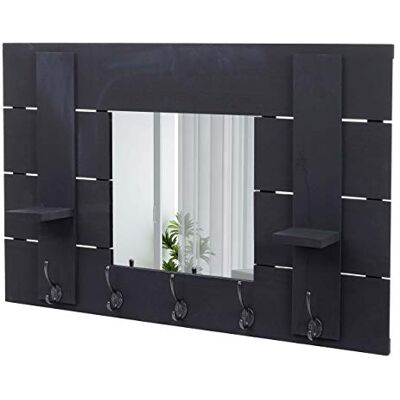 Mendler Garderobe Murale 5 Crochets HWC-C89 Vintage 90x60cm Gris foncé - Publicité Mendler Garderobe Murale 5 Crochets HWC-C89 Vintage 90x60cm Gris foncé - Publicité
