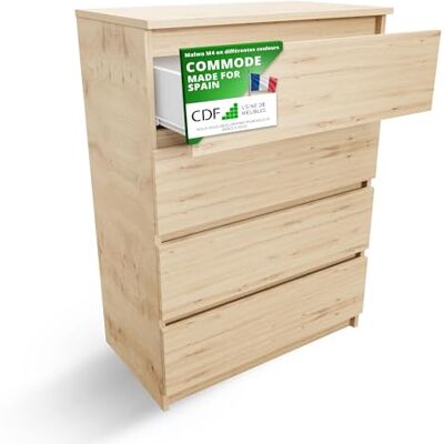 CDF Commode 4 Tiroirs Commode Chambre Chêne Artisan Meuble Armoire de Rangement Spacieux pour Salon Bureau Spacieuse et Design Moderne Facile à Installer 40x70x97 cm Meuble à Vêtements - Publicité CDF Commode 4 Tiroirs Commode Chambre Chêne Artisan Meuble Armoire de Rangement Spacieux pour Salon Bureau Spacieuse et Design Moderne Facile à Installer 40x70x97 cm Meuble à Vêtements - Publicité