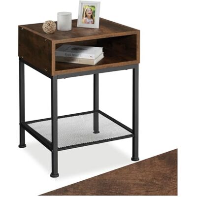 tectake ® Table de Chevet 40,5 x 40,5 x 59 cm, Table de Nuit, Style Industriel, Chevet de lit, Petit Meuble de Rangement, Meuble Chambre, Décoration Chambre, Bout de canape Salon, Bois foncé - Publicité tectake ® Table de Chevet 40,5 x 40,5 x 59 cm, Table de Nuit, Style Industriel, Chevet de lit, Petit Meuble de Rangement, Meuble Chambre, Décoration Chambre, Bout de canape Salon, Bois foncé - Publicité