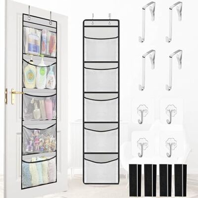 PRZRAO Étagère Suspendue, Rangement Suspendu Lot de 2 Étagère à Suspendre Rangement à Suspendre Portess Organiseur de Rangement avec 5 Poches en Filet pour Chambre à Coucher Placard Salle de Bain - Publicité PRZRAO Étagère Suspendue, Rangement Suspendu Lot de 2 Étagère à Suspendre Rangement à Suspendre Portess Organiseur de Rangement avec 5 Poches en Filet pour Chambre à Coucher Placard Salle de Bain - Publicité