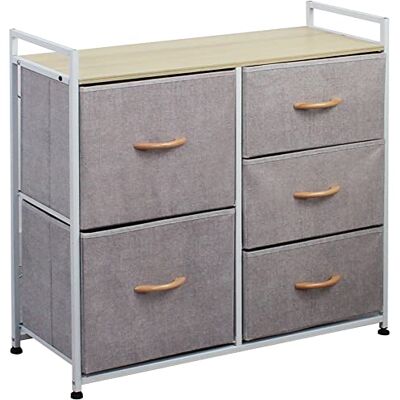 BAKAJI - Zfc107-1 - Gris Clair - Blanc - Commode - Publicité BAKAJI - Zfc107-1 - Gris Clair - Blanc - Commode - Publicité