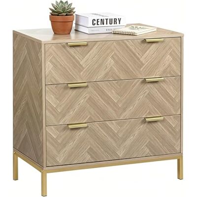 Yvsevnr Commode Bois 3 Tiroirs, Commode Chambre, Chevrons Meuble de Rangement, Pieds en Métal, Antidumping, pour Chambre à Coucher, Salon, Chambre d'enfant et Bureau 80 x 40 x 74.6 cm - Publicité Yvsevnr Commode Bois 3 Tiroirs, Commode Chambre, Chevrons Meuble de Rangement, Pieds en Métal, Antidumping, pour Chambre à Coucher, Salon, Chambre d'enfant et Bureau 80 x 40 x 74.6 cm - Publicité