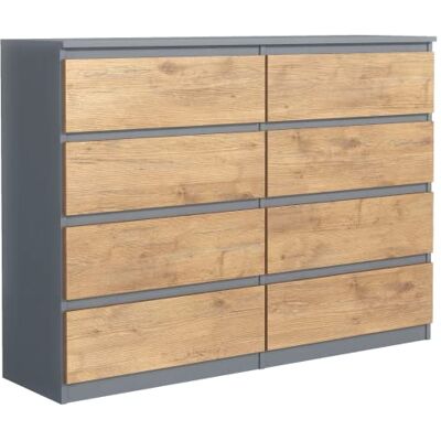 meble masztalerz Commode Chambre avec 8 Tiroirs Meuble de Rangement pour Salon et Entrée Couloir Spacieuse et Design Anthracite & Lancelot 120x101,5x39 cm - Publicité meble masztalerz Commode Chambre avec 8 Tiroirs Meuble de Rangement pour Salon et Entrée Couloir Spacieuse et Design Anthracite & Lancelot 120x101,5x39 cm - Publicité