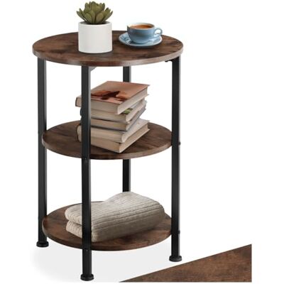 tectake ® Table d'appoint Ronde Ø 40 x 61 cm Bout de canapé 3 Niveaux, Meuble Salon, Bureau, Chambre, Style Industriel, Gueridon Table de Chevet Petit Meuble de Rangement Décoration Maison, Bois Foncé - Publicité tectake ® Table d'appoint Ronde Ø 40 x 61 cm Bout de canapé 3 Niveaux, Meuble Salon, Bureau, Chambre, Style Industriel, Gueridon Table de Chevet Petit Meuble de Rangement Décoration Maison, Bois Foncé - Publicité