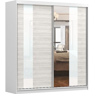 Fabryka Mebli Idźczak armoire avec Miroir Multi 32, Portes Coulissantes 203 x 218 x 61 cm, Moderne, Blanc/Kathult - Publicité Fabryka Mebli Idźczak armoire avec Miroir Multi 32, Portes Coulissantes 203 x 218 x 61 cm, Moderne, Blanc/Kathult - Publicité