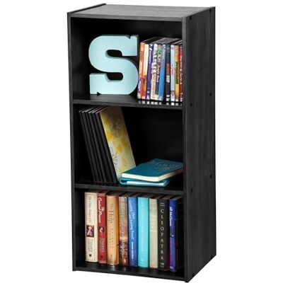 Iris Ohyama , Meuble de Rangement en Bois, bibliothèque 40cm de largeur, 3 Niveaux, Étagère, Meuble, Modulaire, Polyvalent, Noir,Salon, Bureau, Chambre, Livres, Déco, Assemblage Facile, CX-3 - Publicité Iris Ohyama , Meuble de Rangement en Bois, bibliothèque 40cm de largeur, 3 Niveaux, Étagère, Meuble, Modulaire, Polyvalent, Noir,Salon, Bureau, Chambre, Livres, Déco, Assemblage Facile, CX-3 - Publicité