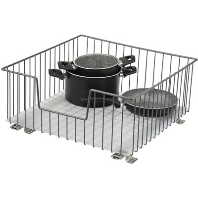 bremermann Panier coulissant pour armoire, largeur 50 cm, avec étagère, à monter ultérieurement, avec rails télescopiques, idéal pour cuisine, salle de bain & chambre à coucher, en métal (Gris) - Publicité bremermann Panier coulissant pour armoire, largeur 50 cm, avec étagère, à monter ultérieurement, avec rails télescopiques, idéal pour cuisine, salle de bain & chambre à coucher, en métal (Gris) - Publicité