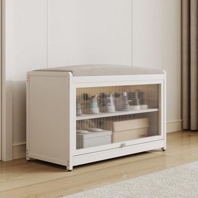 BAKAJI Meuble à chaussures avec assise et 2 compartiments intérieurs peu encombrants, meuble banc à chaussures avec porte transparente et base antidérapante pour entrée, chambre à coucher, entrée 70 x - Publicité BAKAJI Meuble à chaussures avec assise et 2 compartiments intérieurs peu encombrants, meuble banc à chaussures avec porte transparente et base antidérapante pour entrée, chambre à coucher, entrée 70 x - Publicité