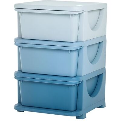 HOMCOM Tour de Rangement en Plastique pour Enfants avec 3 tiroirs, boîtes de Rangement, tiroirs Rangement Jouet pour Chambre d'enfant, crèche, Salon, pour garçons et Filles 3-6 Ans, Bleu - Publicité HOMCOM Tour de Rangement en Plastique pour Enfants avec 3 tiroirs, boîtes de Rangement, tiroirs Rangement Jouet pour Chambre d'enfant, crèche, Salon, pour garçons et Filles 3-6 Ans, Bleu - Publicité