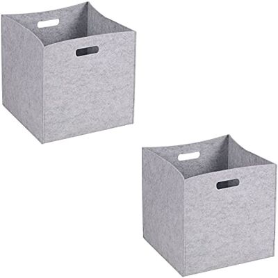 IDIMEX Lot de 2 boites de Rangement en Feutrine Felt, Panier de Rangement en Feutrine Gris dim 32x32x32 cm, Cube de Rangement Pliable, Style Moderne - Publicité IDIMEX Lot de 2 boites de Rangement en Feutrine Felt, Panier de Rangement en Feutrine Gris dim 32x32x32 cm, Cube de Rangement Pliable, Style Moderne - Publicité
