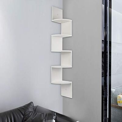 LANTUS Étagère d'angle étagère de Rangement Design Contemporain Zig zag 5 Niveaux Panneaux de Particules chêne Clair,Zigzag Étagère de Cuisine pour Chambre, Salon (20 * 20 * 120cm (Blanc)) - Publicité LANTUS Étagère d'angle étagère de Rangement Design Contemporain Zig zag 5 Niveaux Panneaux de Particules chêne Clair,Zigzag Étagère de Cuisine pour Chambre, Salon (20 * 20 * 120cm (Blanc)) - Publicité
