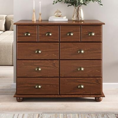 IDIMEX Commode Chambre Colmar L 92 cm 8 tiroirs en Bois Massif Brun foncé chiffonnier apothicaire Rangement avec poignées en métal - Publicité IDIMEX Commode Chambre Colmar L 92 cm 8 tiroirs en Bois Massif Brun foncé chiffonnier apothicaire Rangement avec poignées en métal - Publicité