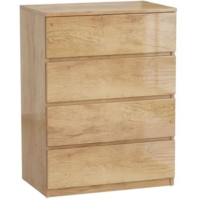 HOMCOM Commode 4 tiroirs Commode Chambre Meuble de Rangement épuré Style Moderne avec mécanisme de Fermeture en Douceur, pour Chambre à Coucher, Salon 60 x 40 x 80 cm, Bois Naturel - Publicité HOMCOM Commode 4 tiroirs Commode Chambre Meuble de Rangement épuré Style Moderne avec mécanisme de Fermeture en Douceur, pour Chambre à Coucher, Salon 60 x 40 x 80 cm, Bois Naturel - Publicité