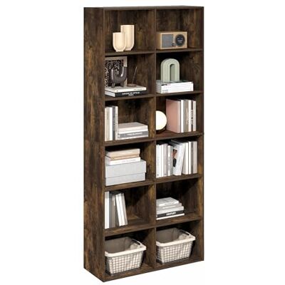 Furinno Basic Étagère, Bibliothèque À 12 Cubes, Étagère Ouverte, Rangement Cubique, 12 X 32 X 71 Cm, pour Salon, Bureau, Couleur Pin Ambré - Publicité Furinno Basic Étagère, Bibliothèque À 12 Cubes, Étagère Ouverte, Rangement Cubique, 12 X 32 X 71 Cm, pour Salon, Bureau, Couleur Pin Ambré - Publicité