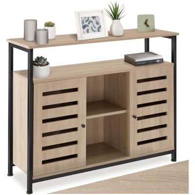 tectake ® Buffet 100 x 37 x 82 cm, Meuble de rangement au Style industriel, Portes et Étagères, Buffet salle a manger, Rangement cuisine, Meuble de rangement salon, Vaisselier, Meuble salon, Bois clair - Publicité tectake ® Buffet 100 x 37 x 82 cm, Meuble de rangement au Style industriel, Portes et Étagères, Buffet salle a manger, Rangement cuisine, Meuble de rangement salon, Vaisselier, Meuble salon, Bois clair - Publicité
