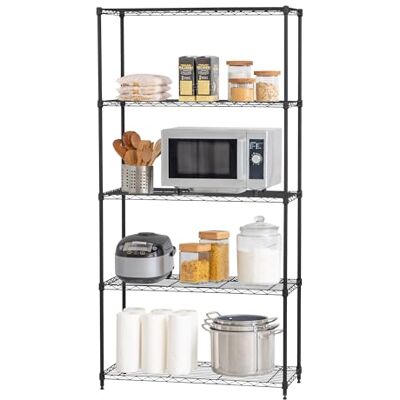 Iris Ohyama , Étagère Charge Lourde, Meuble de Rangement, Meuble en métal, Étagère métallique à 5 Niveaux,Emboîtable, Hauteur Adjustable, Cuisine, Garage, Bureau Metal Rack Mr-MT5 Noir - Publicité Iris Ohyama , Étagère Charge Lourde, Meuble de Rangement, Meuble en métal, Étagère métallique à 5 Niveaux,Emboîtable, Hauteur Adjustable, Cuisine, Garage, Bureau Metal Rack Mr-MT5 Noir - Publicité